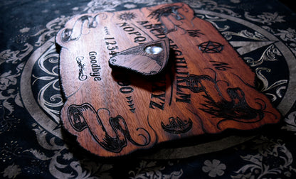 Ouija Board - Beatus Lignum Elegant Wood in PADAUK- Hand Burned