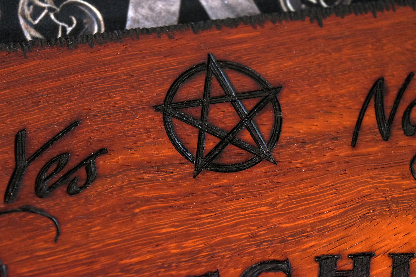 Ouija Board - Beatus Lignum Elegant Wood in PADAUK- Hand Burned