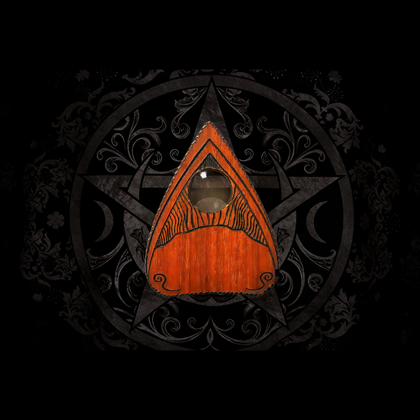 Ouija Board - Beatus Lignum Elegant Wood in PADAUK- Hand Burned