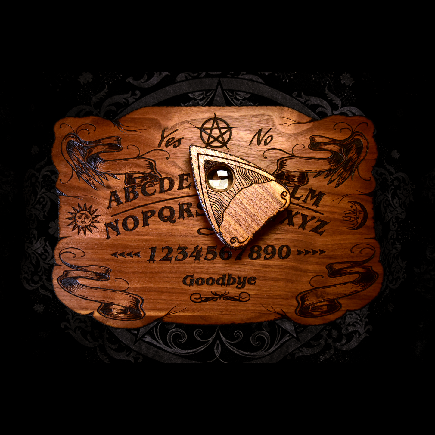 Ouija Board - Beatus Lignum Elegant Wood - Hand Burned