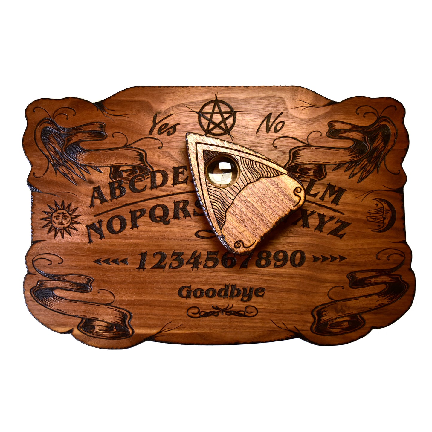 Ouija Board - Beatus Lignum Elegant Wood - Hand Burned